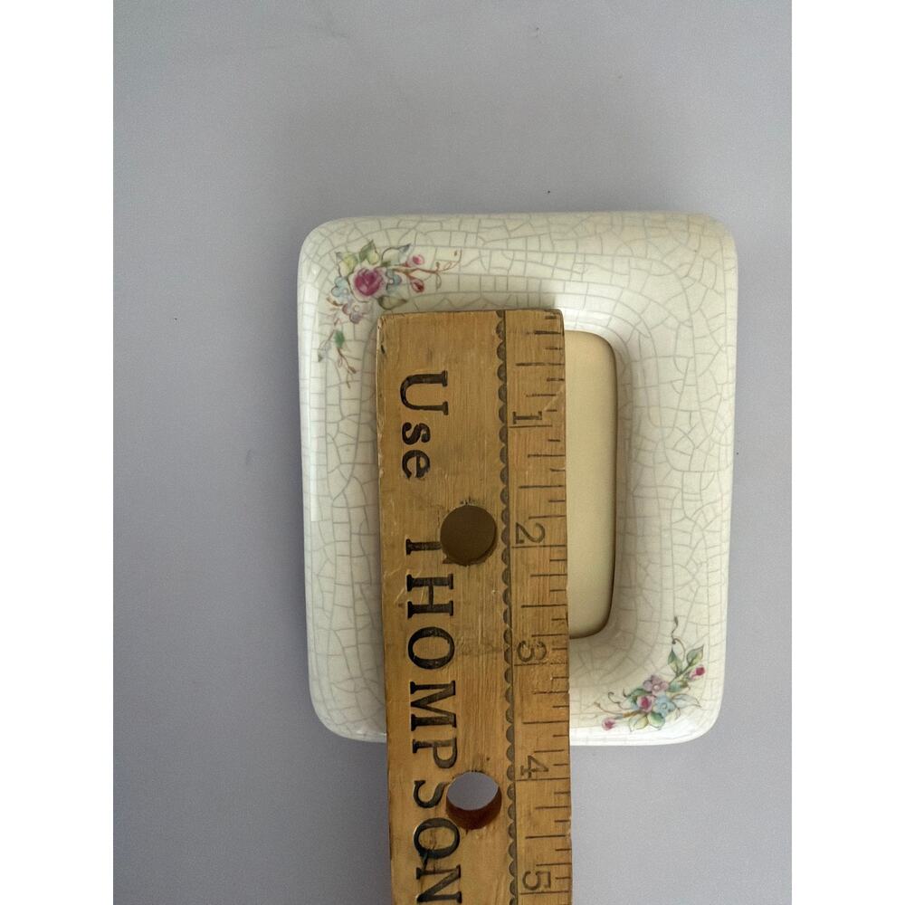 Vintage Burnes Ceramic Floral Photo Frame Cottagecore Coquette Pastel Pink 2x3 - Picture 9 of 11